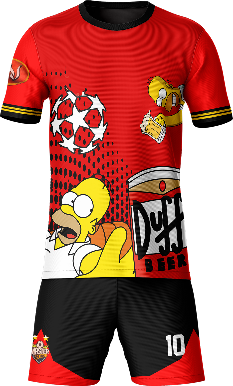 Uniforme de Fútbol Homero Simpson Duff Beer con Pantaloneta