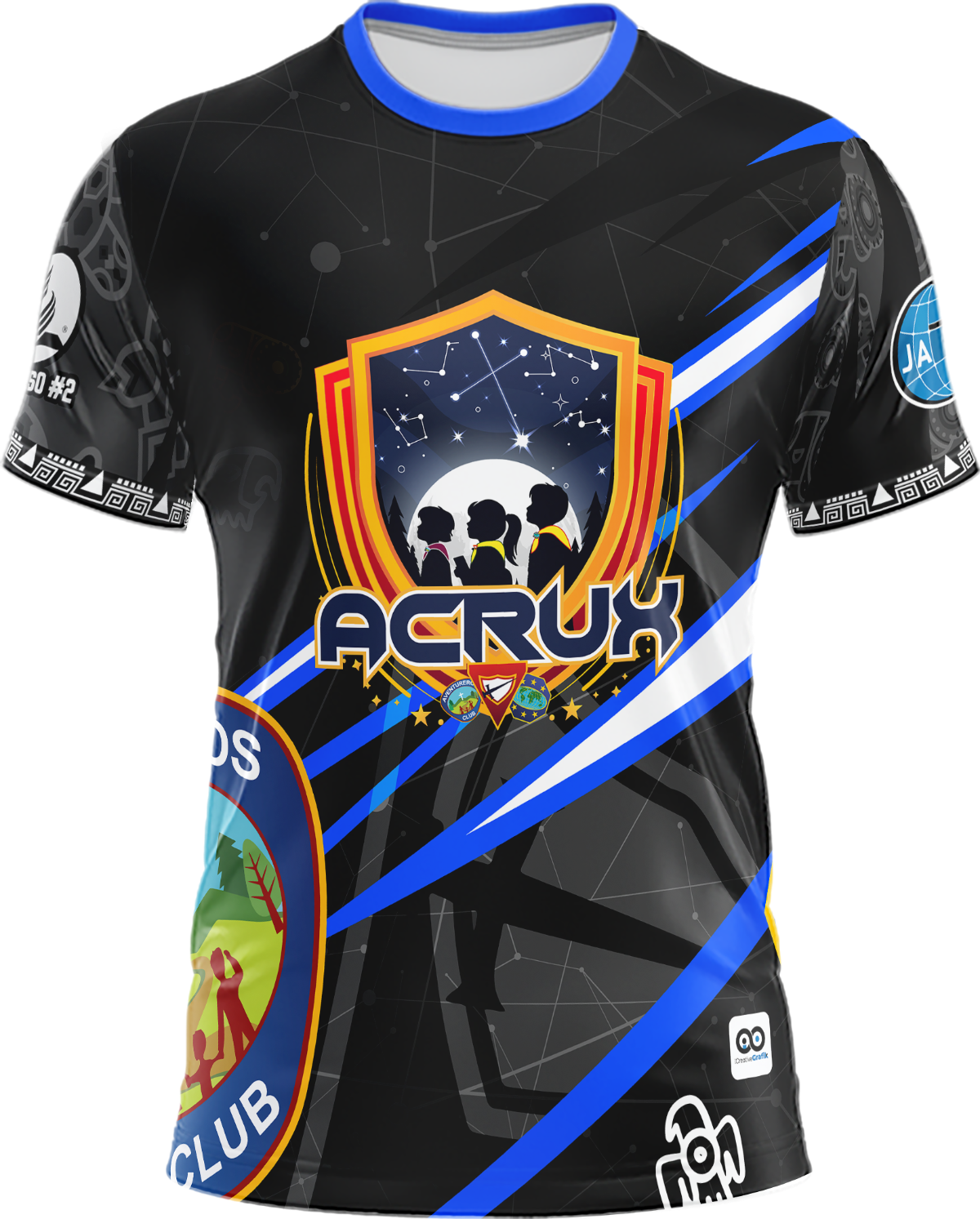 CAMISETA JUVENIL PARA CONQUI GUIA CLUB ACRUX AL CIELO CON CRISTO