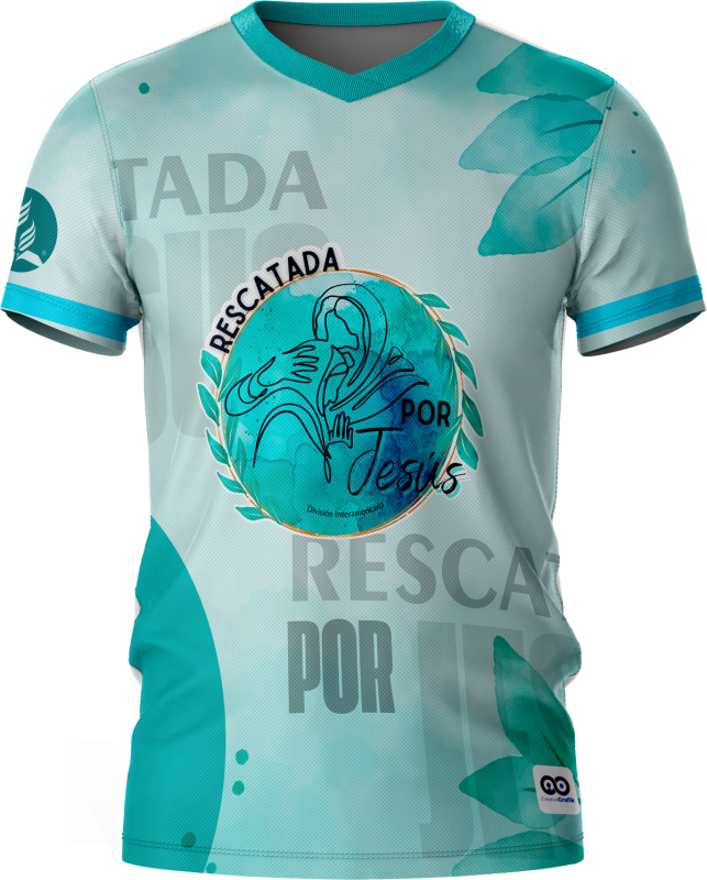 Camiseta Cristiana Rescatada por Jesús para Mujer - Vista frontal